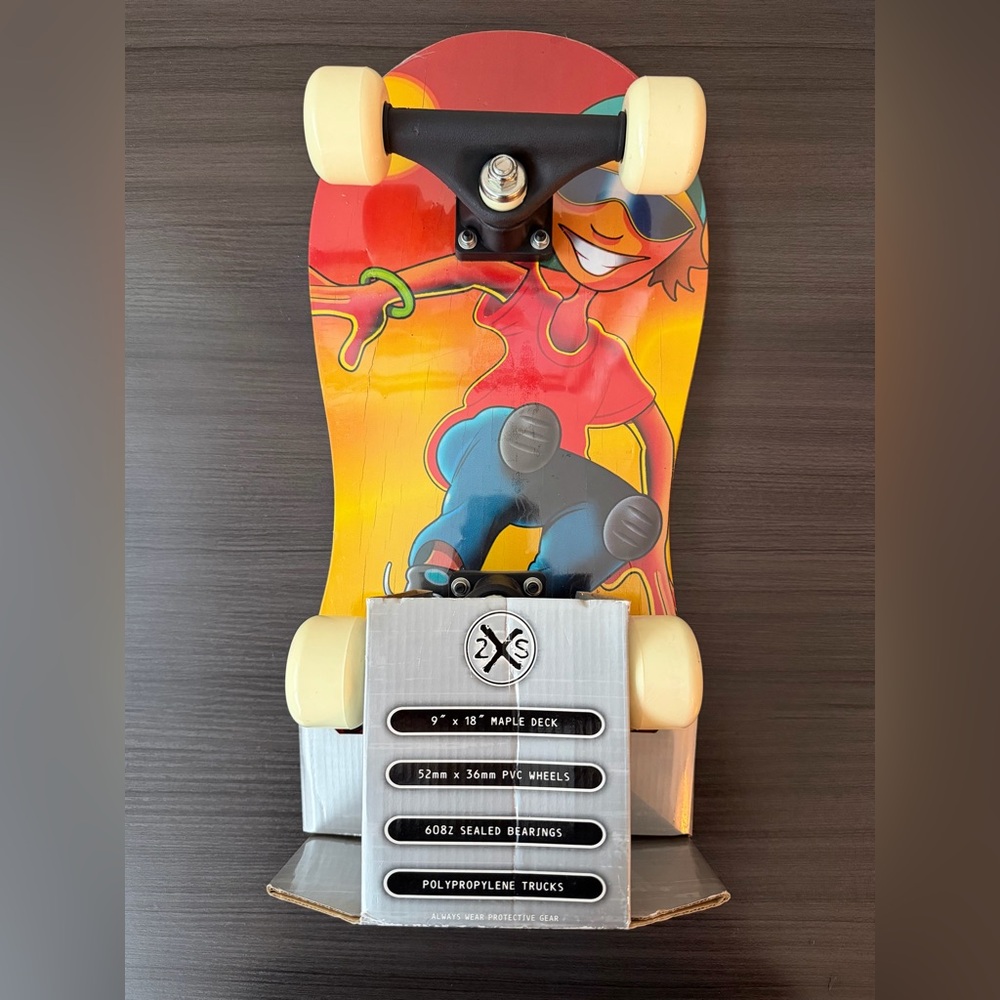 Vintage Scott Browne 17 In Skateboard Graphic Deck Shortboard Cruiser Maple Wood